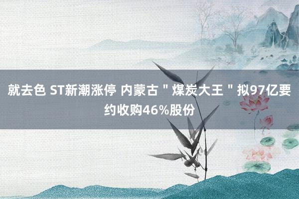 就去色 ST新潮涨停 内蒙古＂煤炭大王＂拟97亿要约收购46%股份