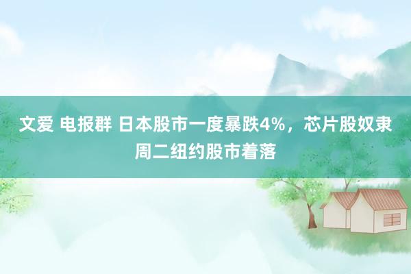 文爱 电报群 日本股市一度暴跌4%，芯片股奴隶周二纽约股市着落