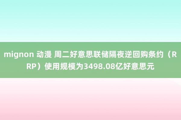 mignon 动漫 周二好意思联储隔夜逆回购条约（RRP）使用规模为3498.08亿好意思元