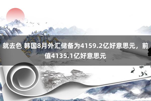 就去色 韩国8月外汇储备为4159.2亿好意思元，前值4135.1亿好意思元