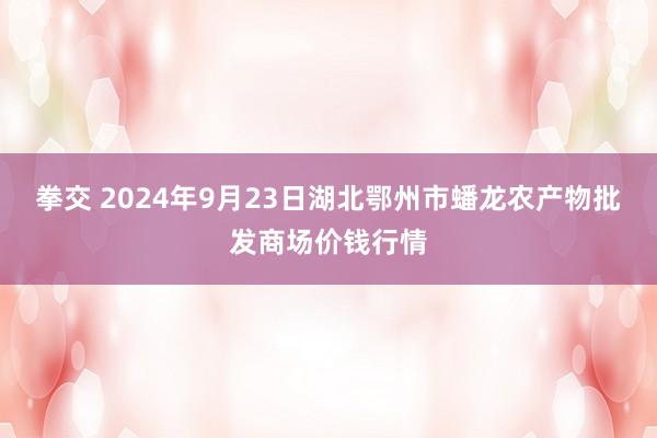 拳交 2024年9月23日湖北鄂州市蟠龙农产物批发商场价钱行情