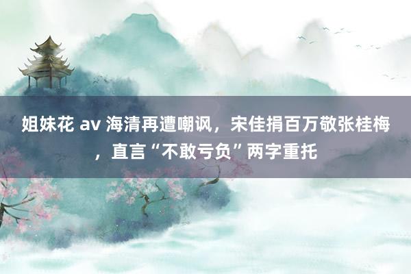 姐妹花 av 海清再遭嘲讽，宋佳捐百万敬张桂梅，直言“不敢亏负”两字重托