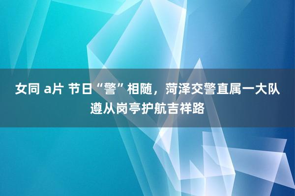 女同 a片 节日“警”相随，菏泽交警直属一大队遵从岗亭护航吉祥路