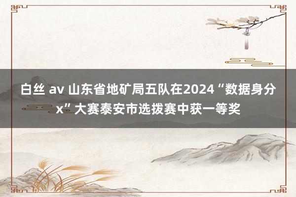 白丝 av 山东省地矿局五队在2024“数据身分x”大赛泰安市选拨赛中获一等奖