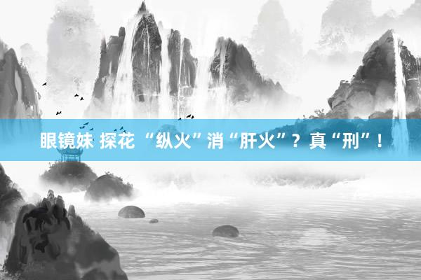 眼镜妹 探花 “纵火”消“肝火”？真“刑”！