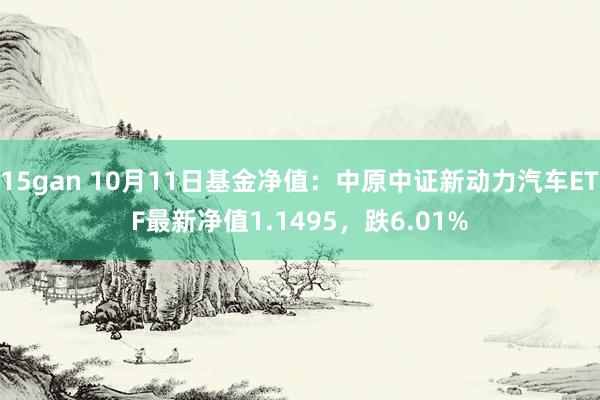 15gan 10月11日基金净值：中原中证新动力汽车ETF最新净值1.1495，跌6.01%