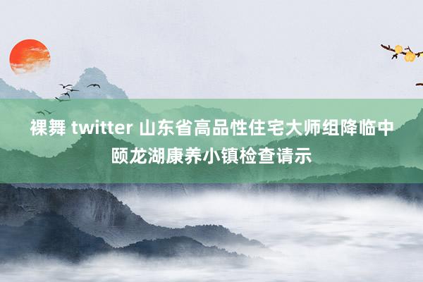 裸舞 twitter 山东省高品性住宅大师组降临中颐龙湖康养小镇检查请示