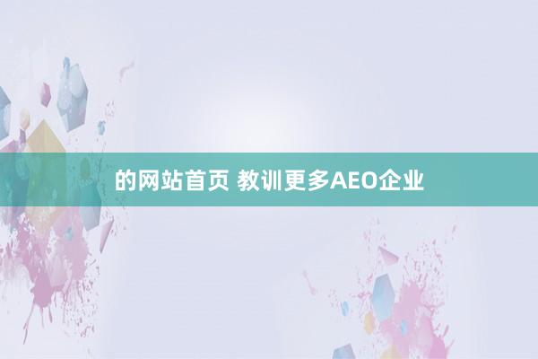 的网站首页 教训更多AEO企业