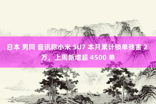 日本 男同 音讯称小米 SU7 本月累计锁单残害 2 万，上周新增超 4500 单