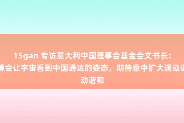 15gan 专访意大利中国理事会基金会文书长：链博会让宇宙看到中国通达的姿态，期待意中扩大调动谐和