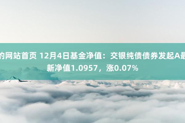 的网站首页 12月4日基金净值：交银纯债债券发起A最新净值1.0957，涨0.07%