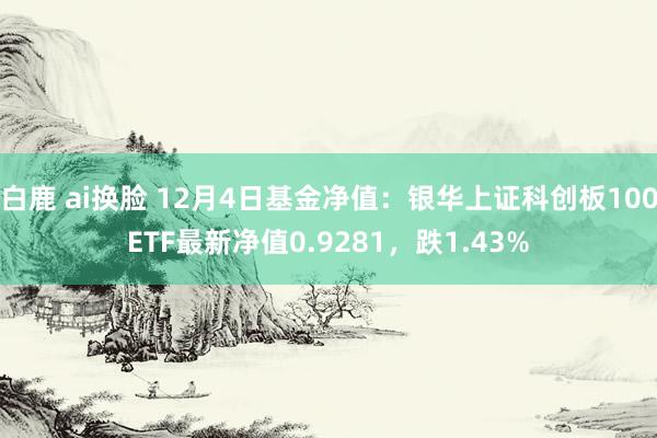 白鹿 ai换脸 12月4日基金净值：银华上证科创板100ETF最新净值0.9281，跌1.43%