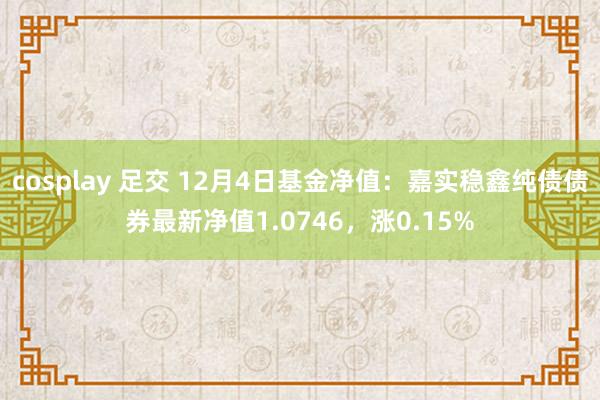 cosplay 足交 12月4日基金净值：嘉实稳鑫纯债债券最新净值1.0746，涨0.15%