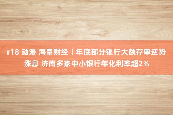 r18 动漫 海量财经丨年底部分银行大额存单逆势涨息 济南多家中小银行年化利率超2%