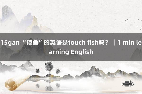 15gan “摸鱼”的英语是touch fish吗？｜1 min learning English