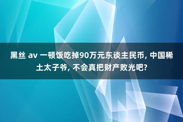 黑丝 av 一顿饭吃掉90万元东谈主民币， 中国稀土太子爷， 不会真把财产败光吧?