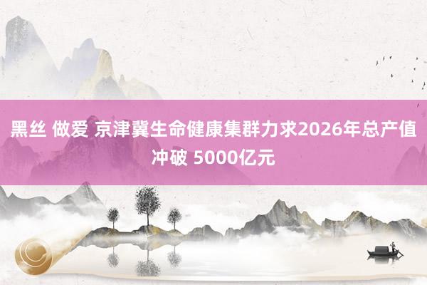 黑丝 做爱 京津冀生命健康集群力求2026年总产值冲破 5000亿元