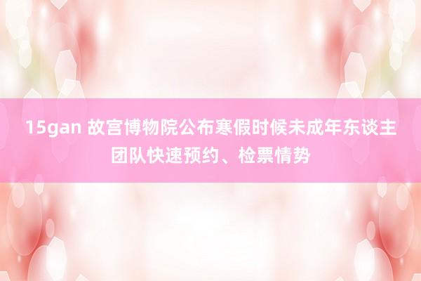 15gan 故宫博物院公布寒假时候未成年东谈主团队快速预约、检票情势