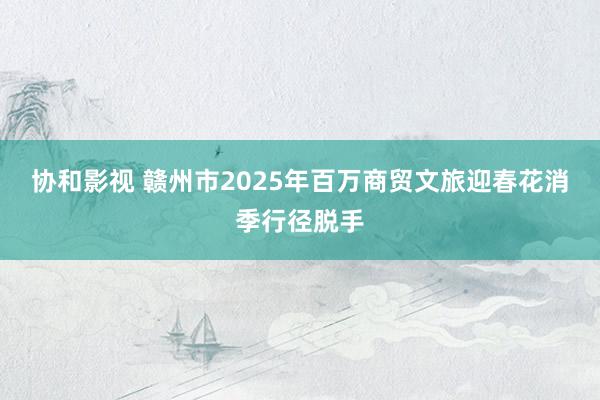 协和影视 赣州市2025年百万商贸文旅迎春花消季行径脱手